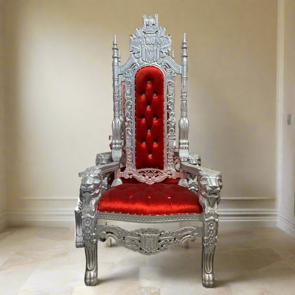 King David Lion Throne Chair - Velvet