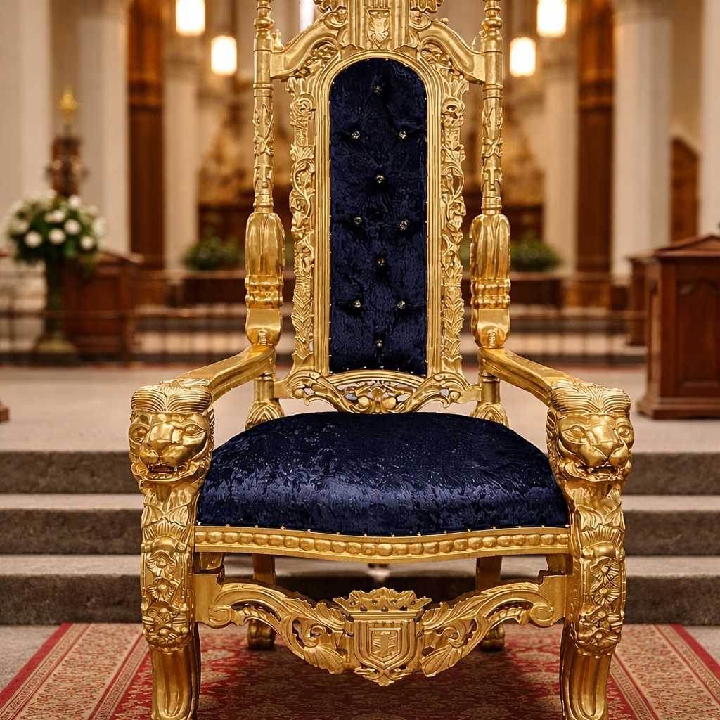 King David Crown Throne Chair - Velvet