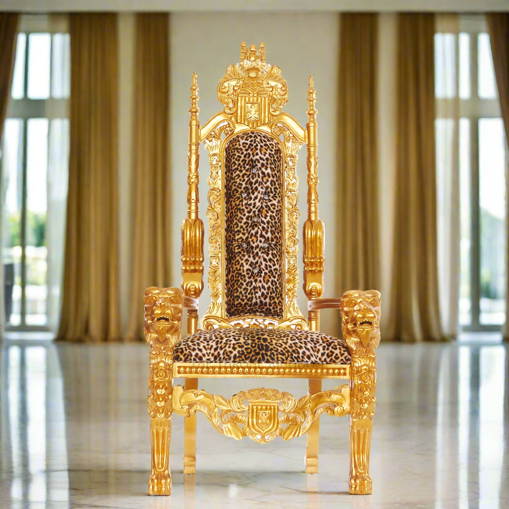 King David Lion Throne Chair - Velvet
