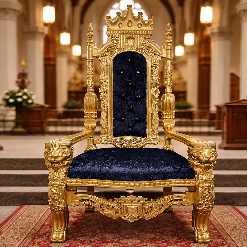 King David Crown Throne Chair - Velvet