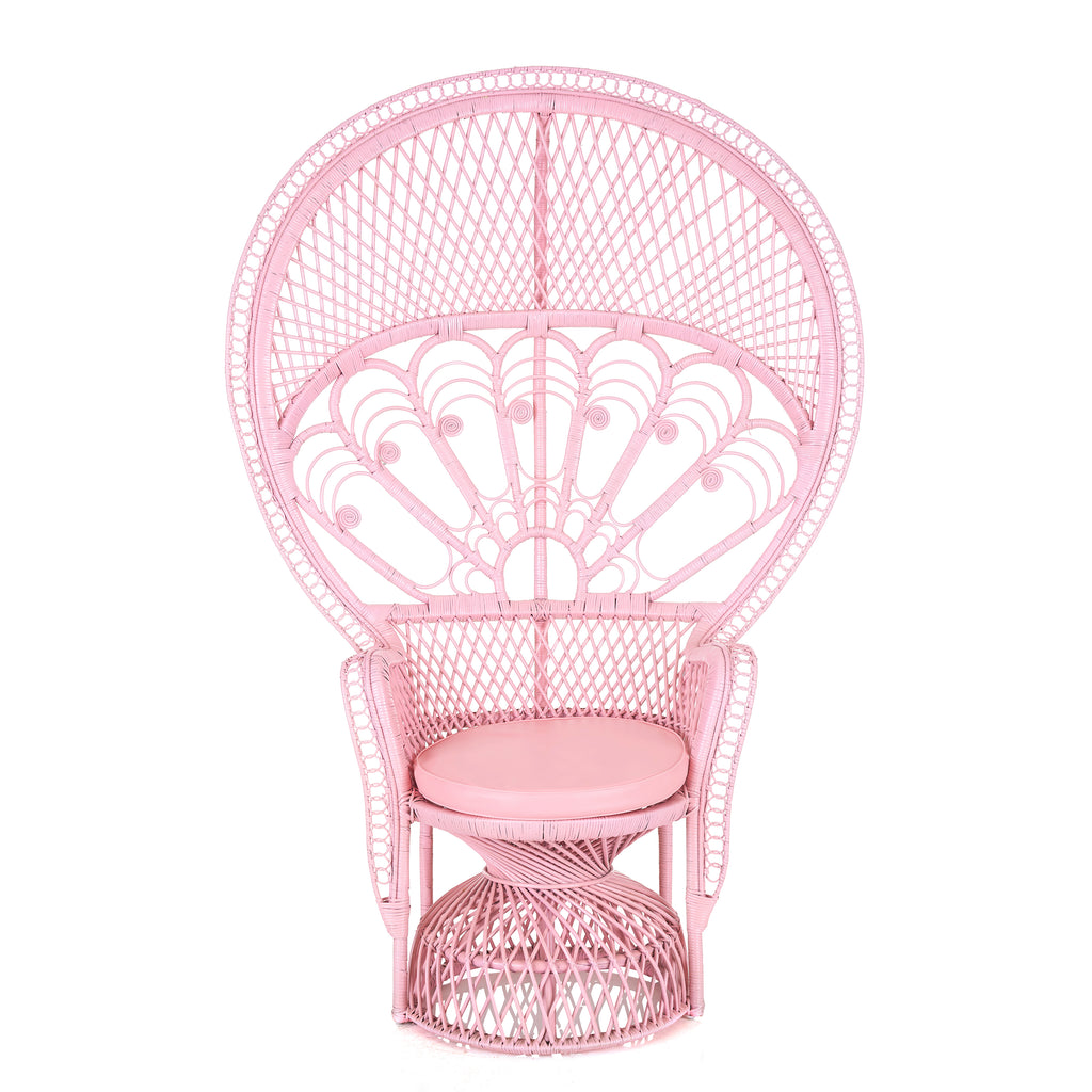 "Delila" 70" Rattan Peacock Chair - Pink