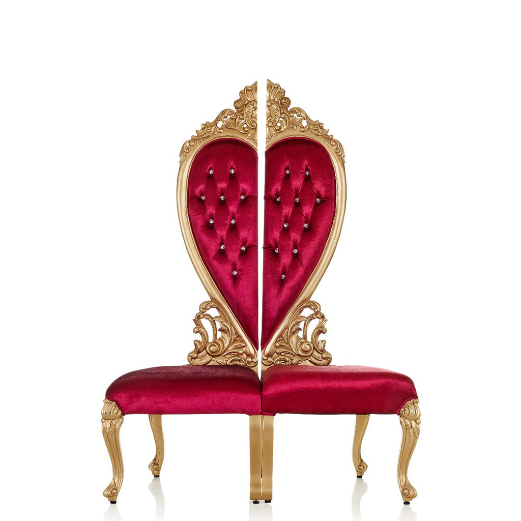 "Sweetheart 75" Party Chair - Red Velvet / Gold