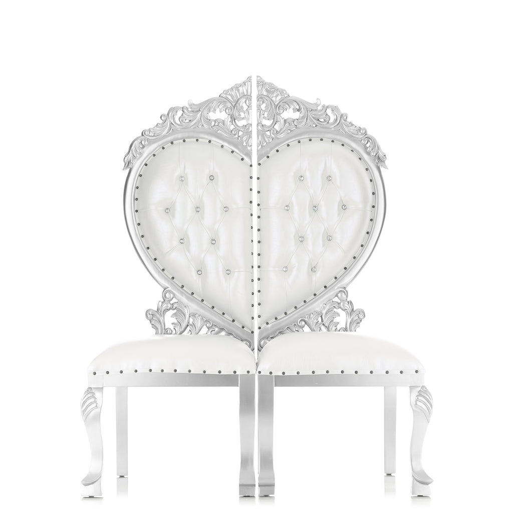 "Sweetheart" Royal Party Chair - White / Silver
