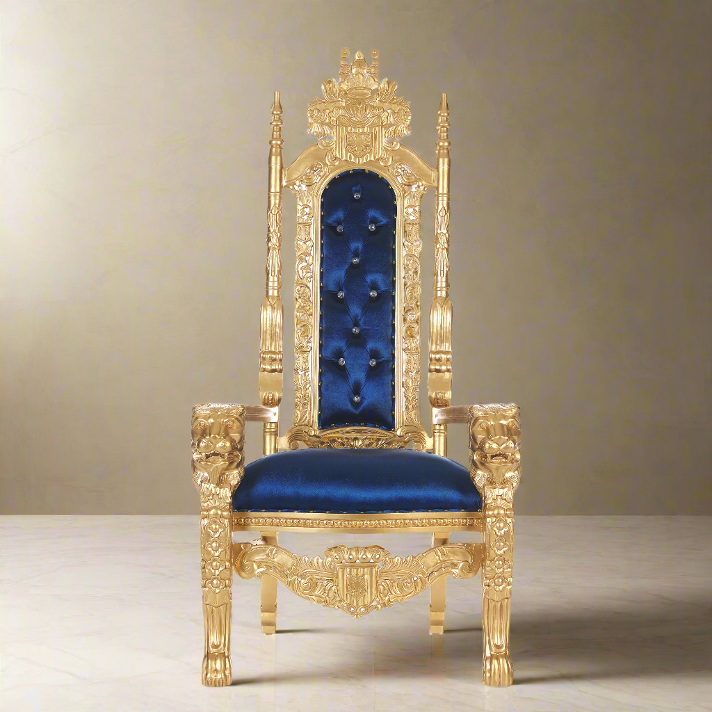 King David Lion Throne Chair - Velvet
