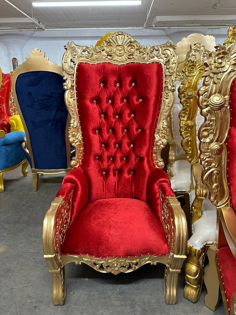 "Queen Latifah" Throne Chair - Red / Gold