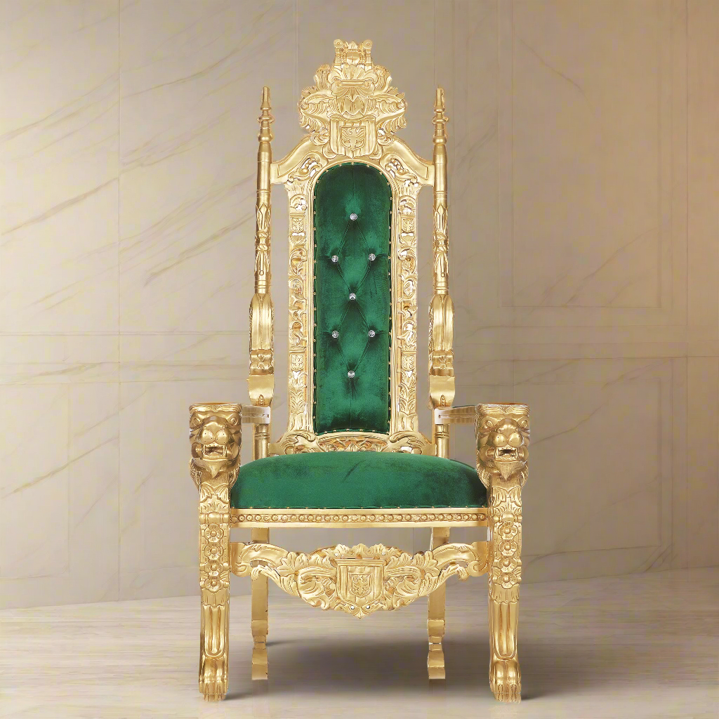 King David Lion Throne Chair - Velvet