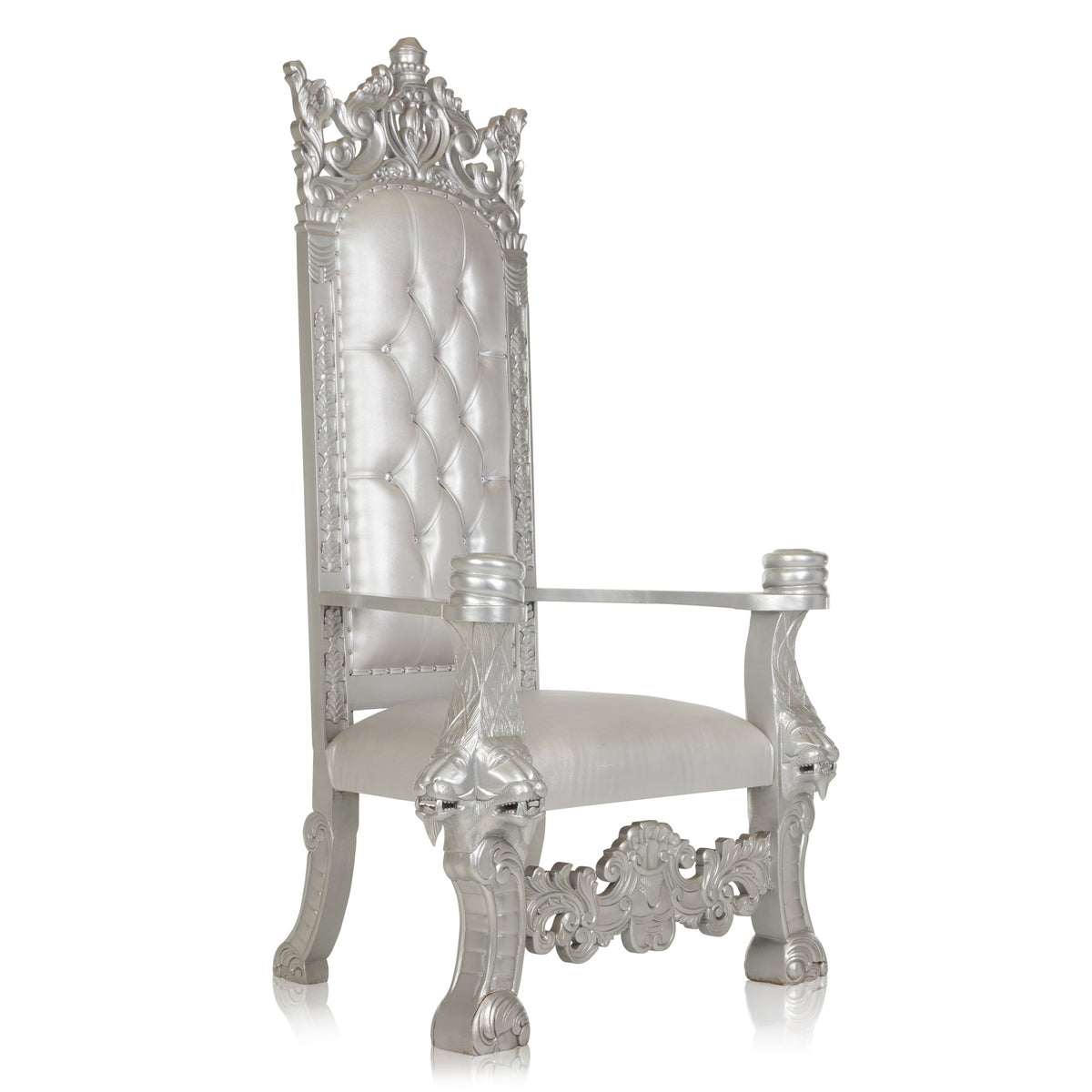 Luxury King & Queen Throne Chair Silver