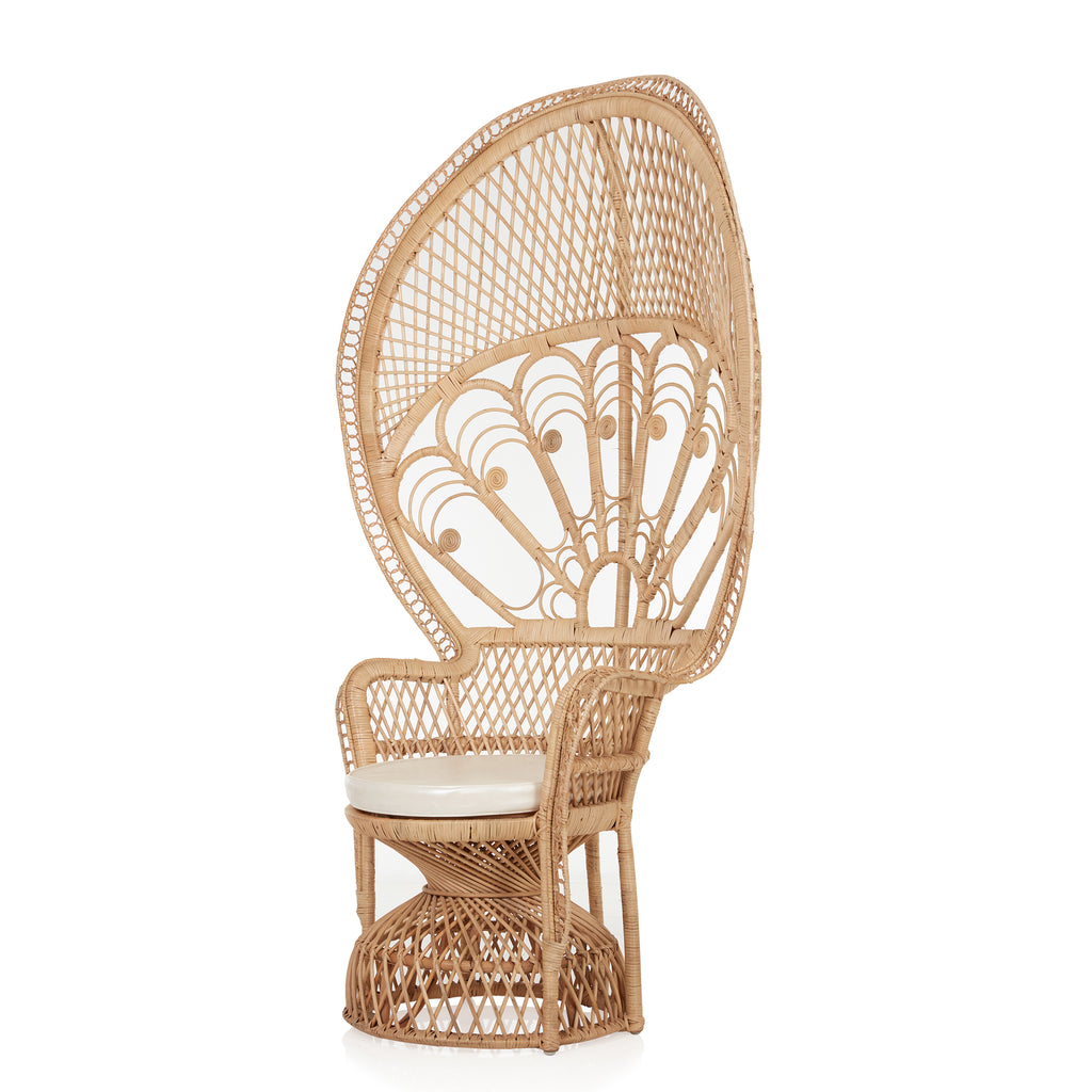 "Delila" 70" Rattan Peacock Chair - Natural