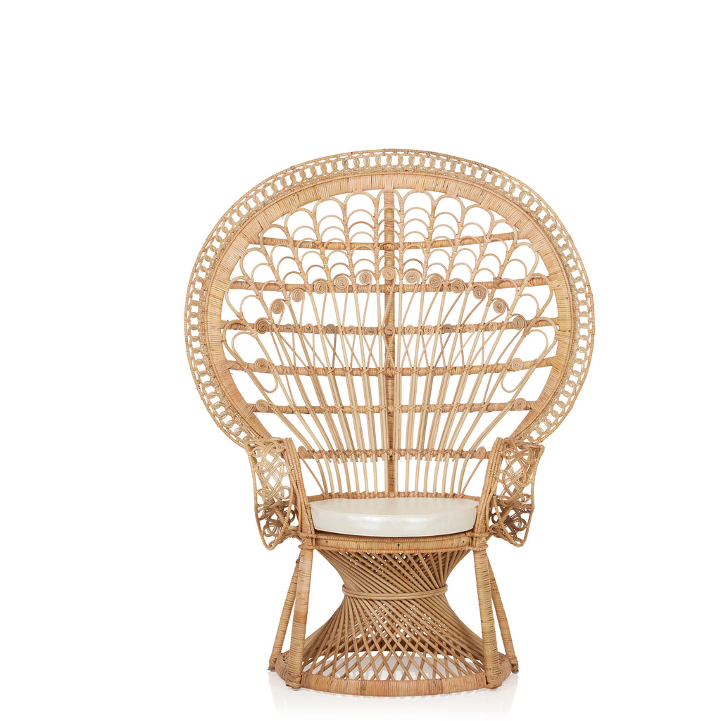 "Tulip" 58" Rattan Accent Chair - Natural