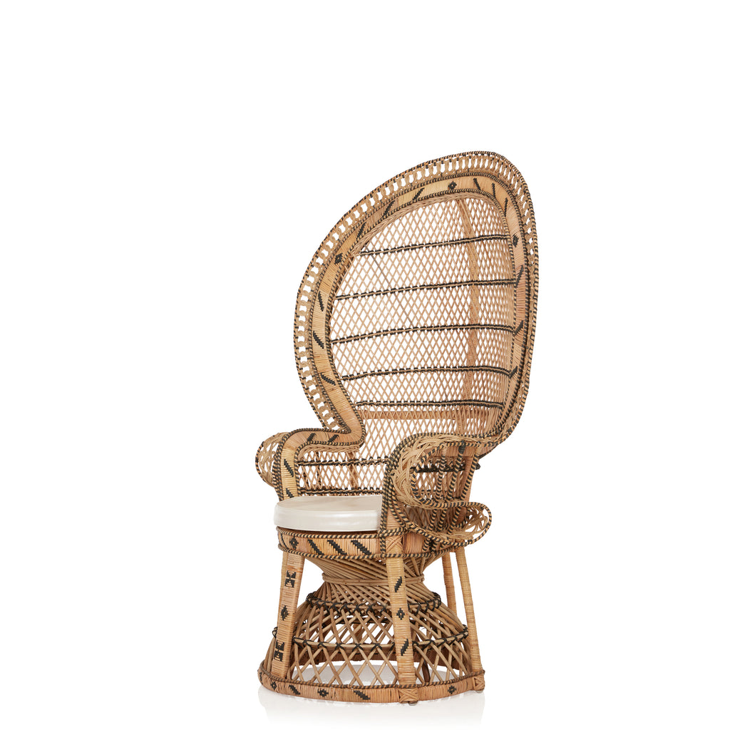 "Boheme" Rattan Accent Chair - Natural / Black