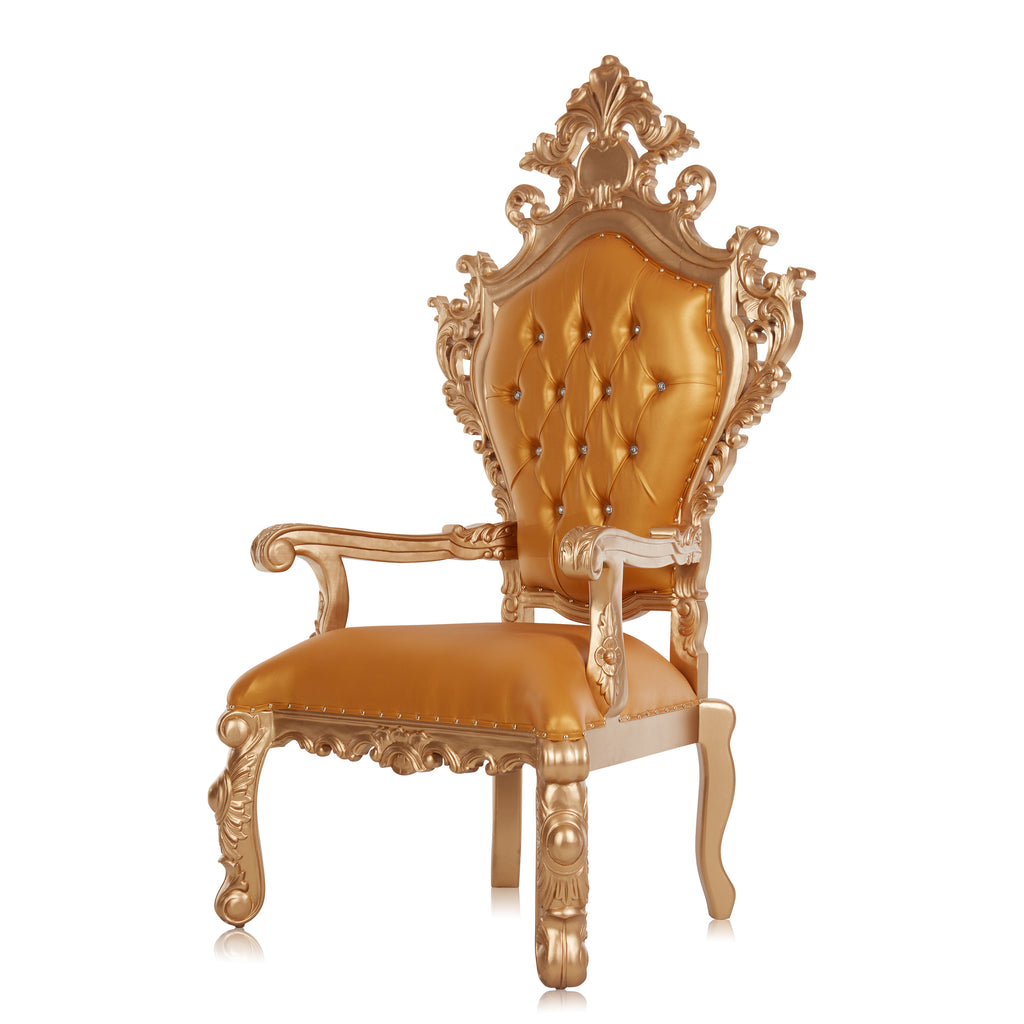"King Darius" Royal Throne Chair - Gold / Gold