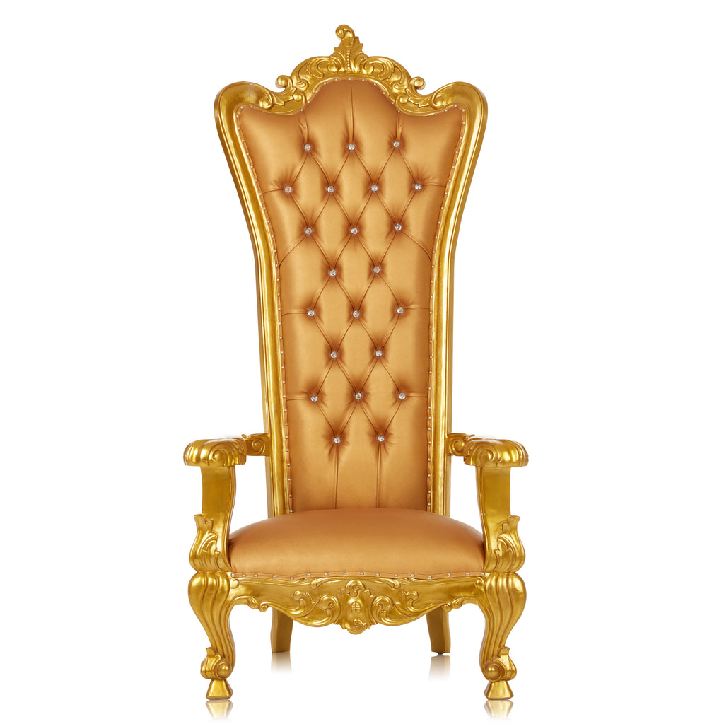 "Kingsley" Royal Throne Chair - Gold / Gold