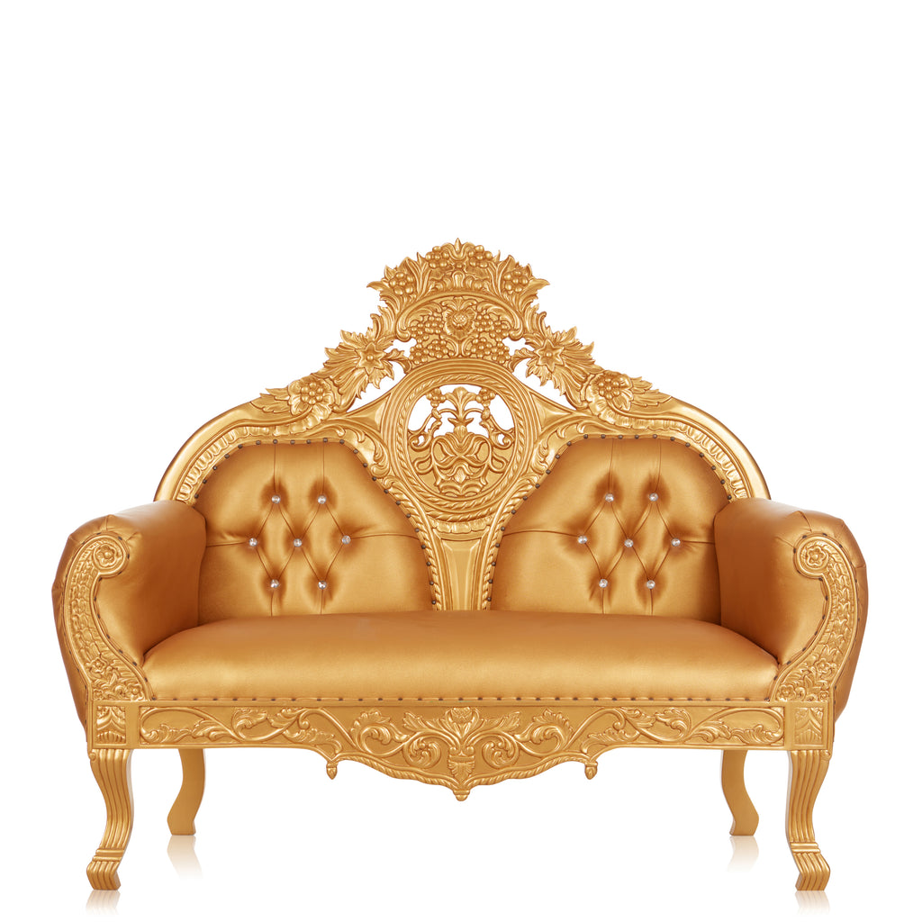 "Queen Anne" Royal Love Seat - Gold / Gold