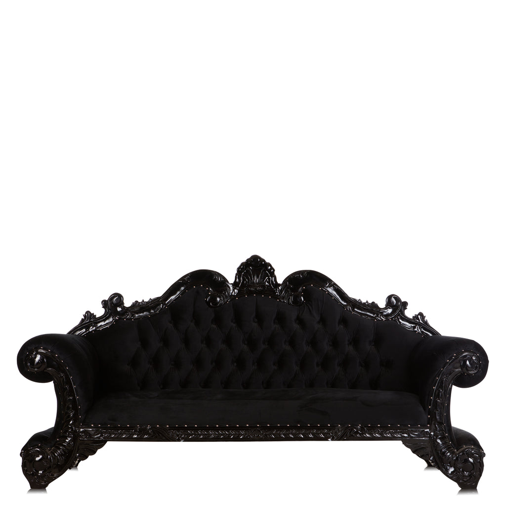 "Royal Regal" 3Pc. Living Room Sofa Set - Black / Black