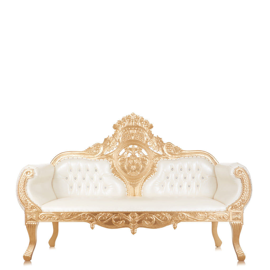 "Queen Anne" Royal Sofa - White / Gold