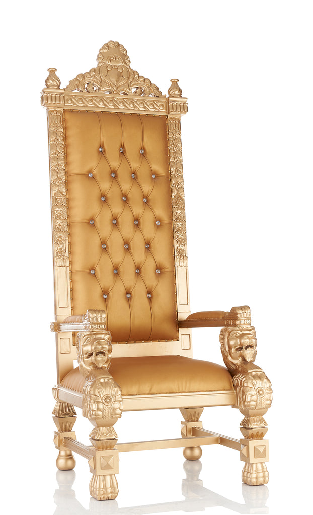 "King Kong" 88" Throne Chair - Gold / Gold