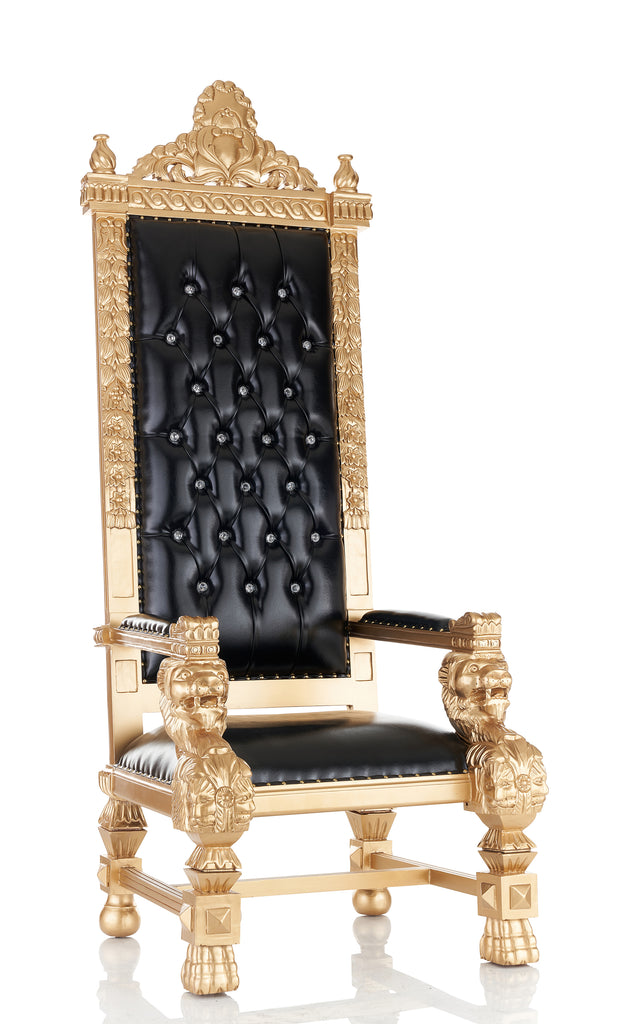 "King Kong" 88" Throne Chair - Black / Gold