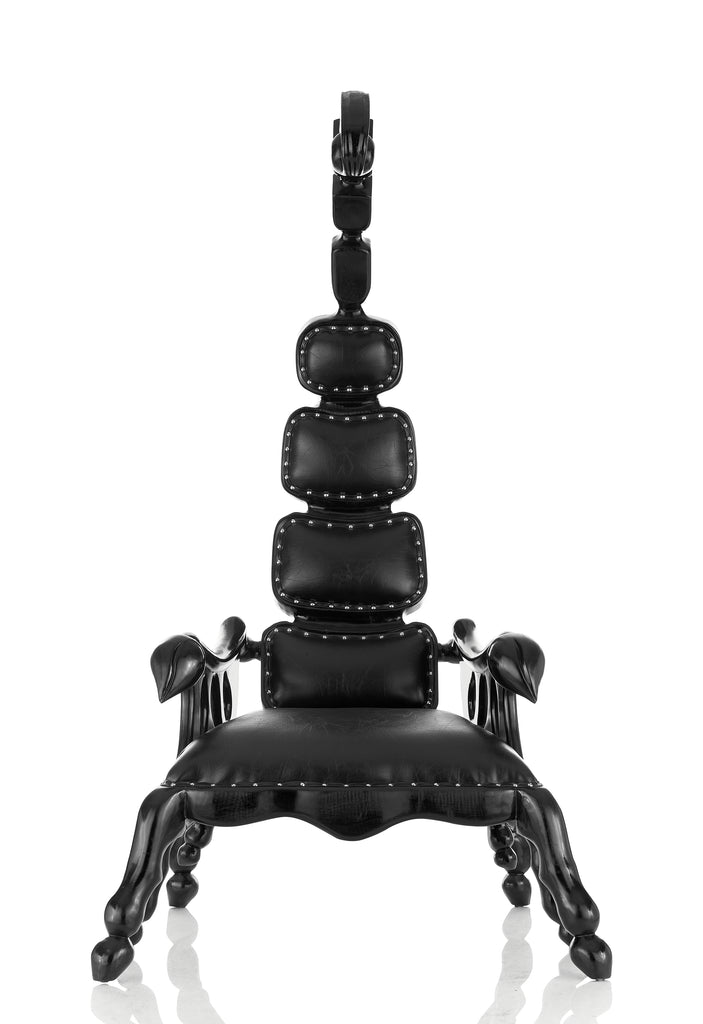 "Emperor Scorpion" 80” Throne Chair - Black / Black