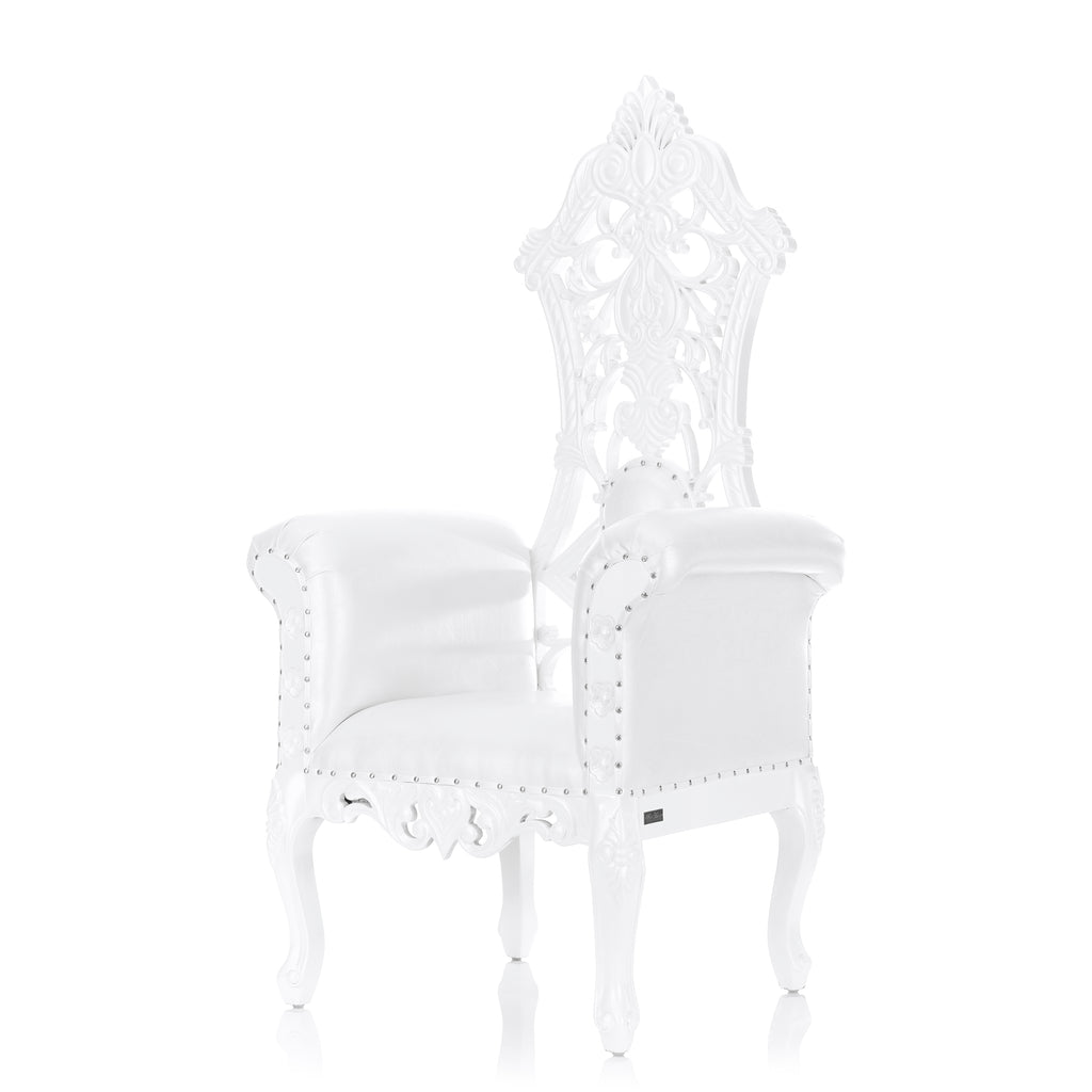 "Queen Amina" Royal Throne Chair - White / White