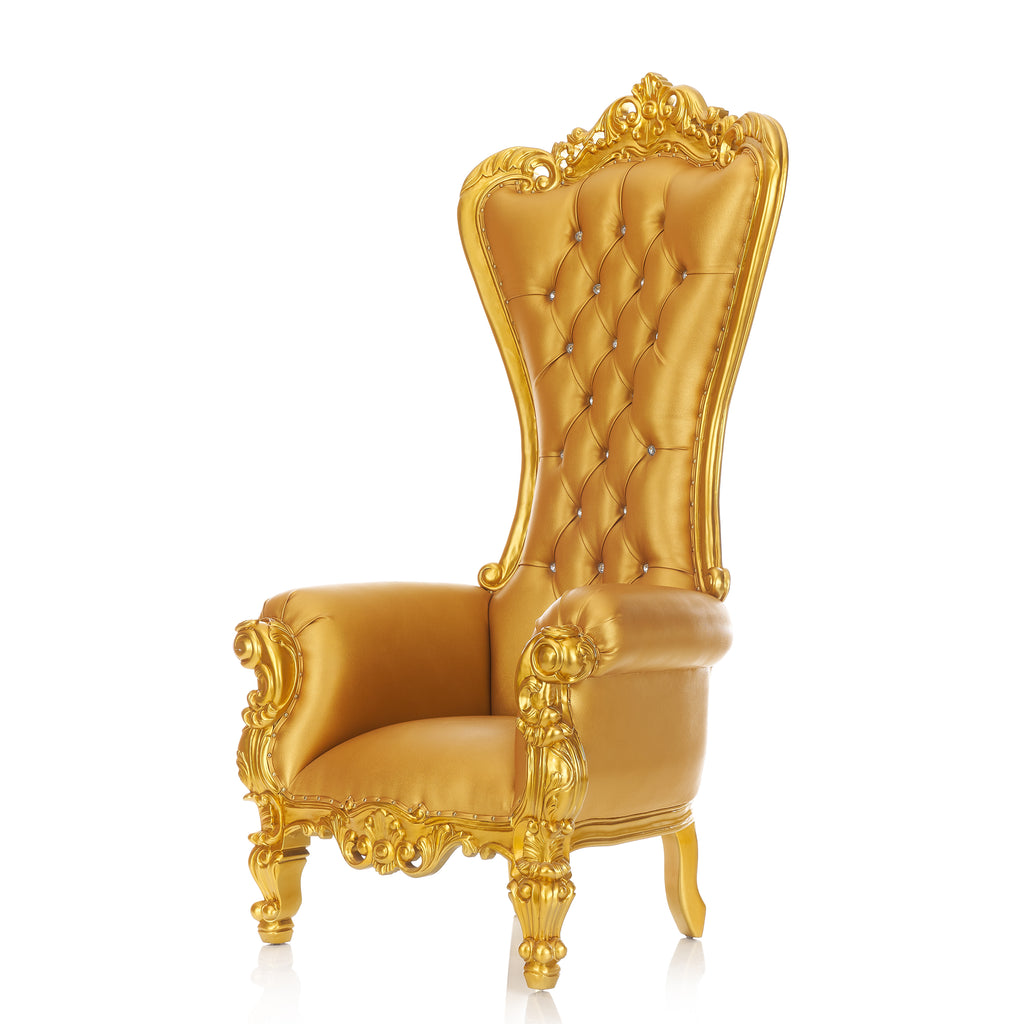 "Queen Tiffany 2.0" Throne Chair - Gold / Gold