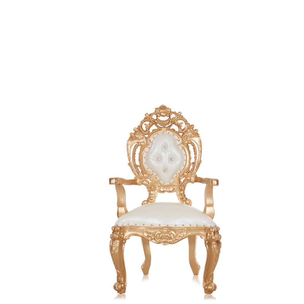 "Ophelia" Dining Chair - White / Gold