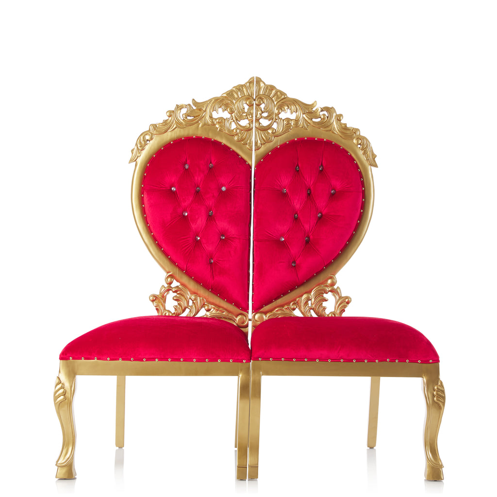 "Sweetheart" Party Chair- Red Velvet / Gold