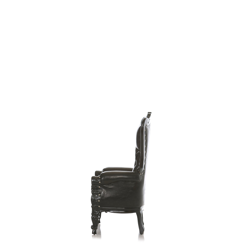 "Mini Tiffany 33" Kids Throne Chair - Black / Black