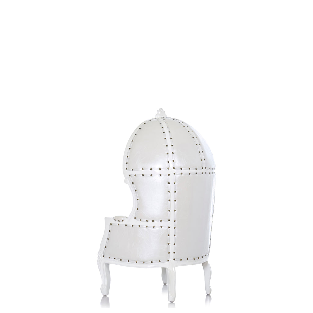 "Mini Canopy" Kids Throne Chair - White / White
