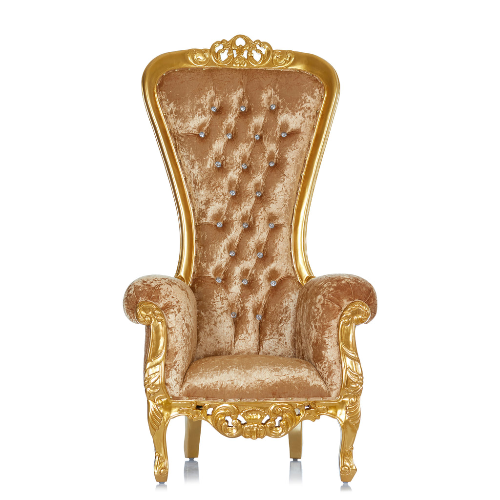 "Diana" Queen Throne Chair - Gold Velvet / Gold