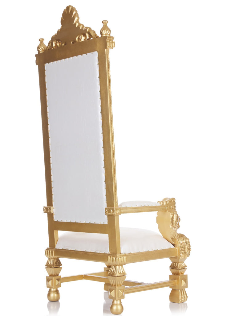 "King Kong" 88" Throne Chair - White / Gold