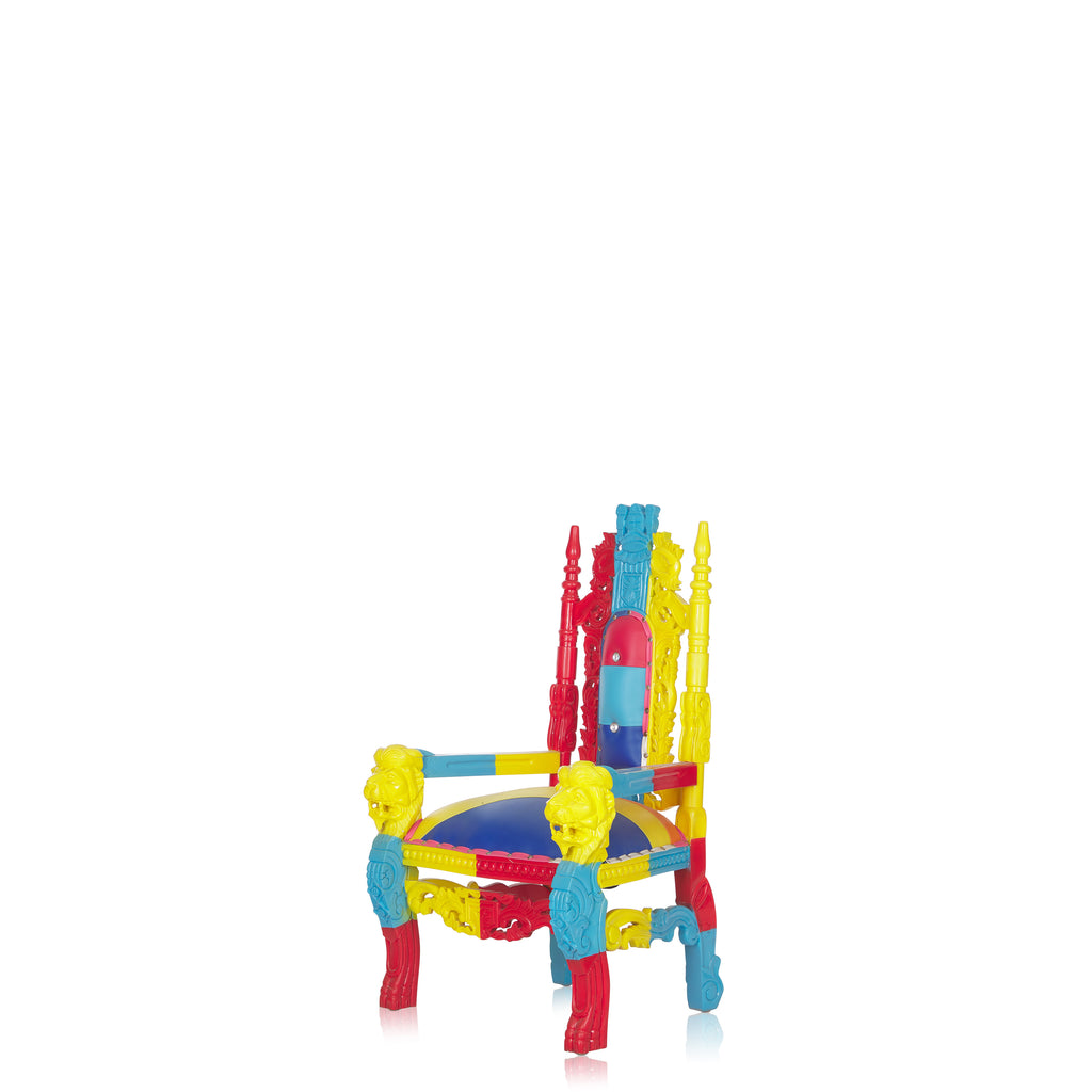 "Mini King David" Lion Throne Chair - Rainbow