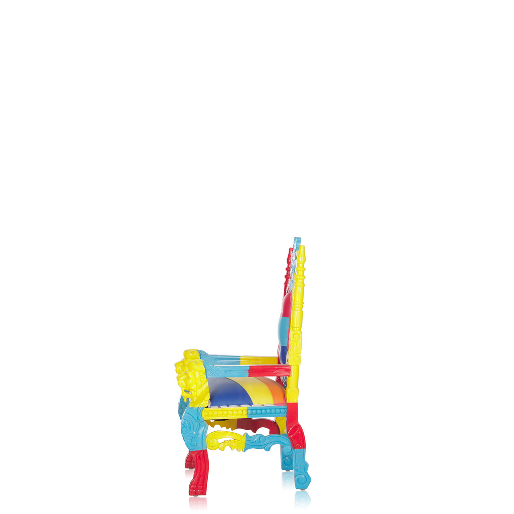 "Mini King David" Lion Throne Chair - Rainbow