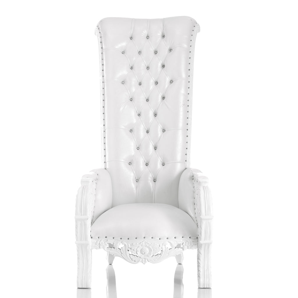 "Queen of Sheba" Throne Chair - White / White
