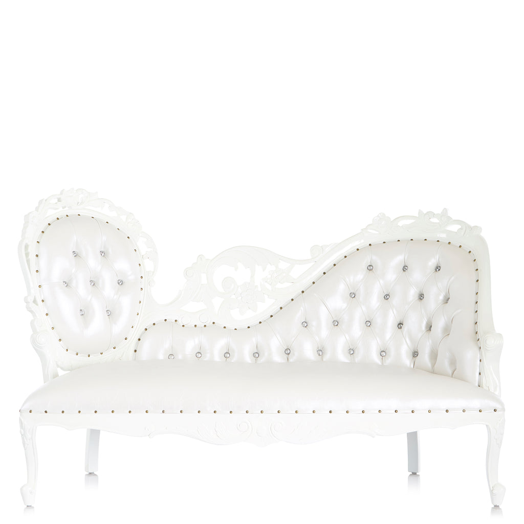 "Queen Natalia" Royal Chaise Lounge - White / White