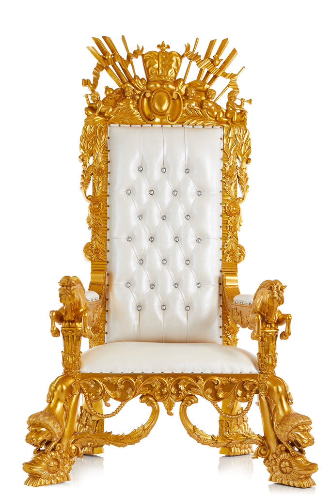 "The Neverland" Throne Chair - White / Gold