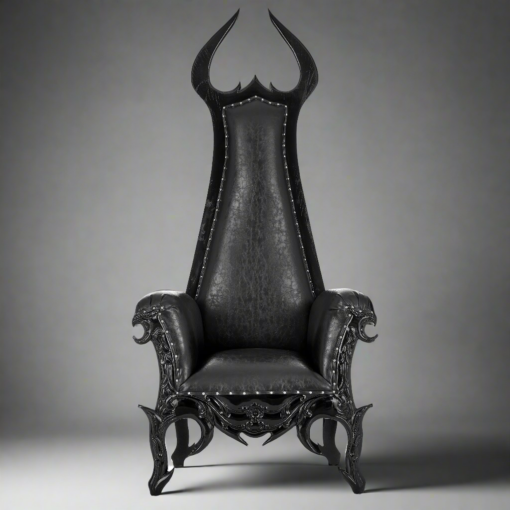 "Devil Horn" Throne Chair - Black / Black