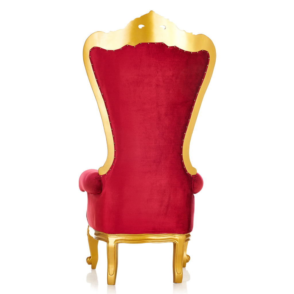 "Queen Tiffany 3.0" Throne Chair - Red Velvet / Gold
