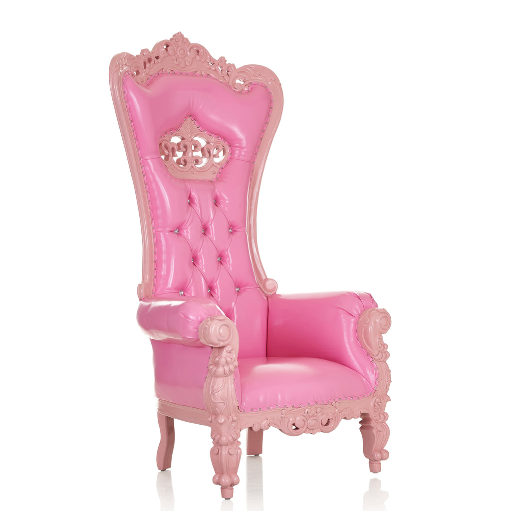 "Crown Tiffany" Throne Chair - Glossy Pink / Pink