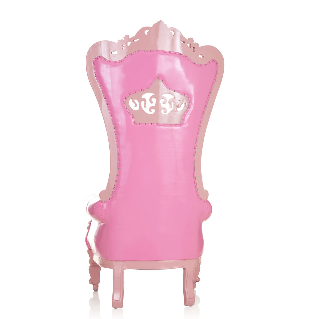 "Crown Tiffany" Throne Chair - Glossy Pink / Pink