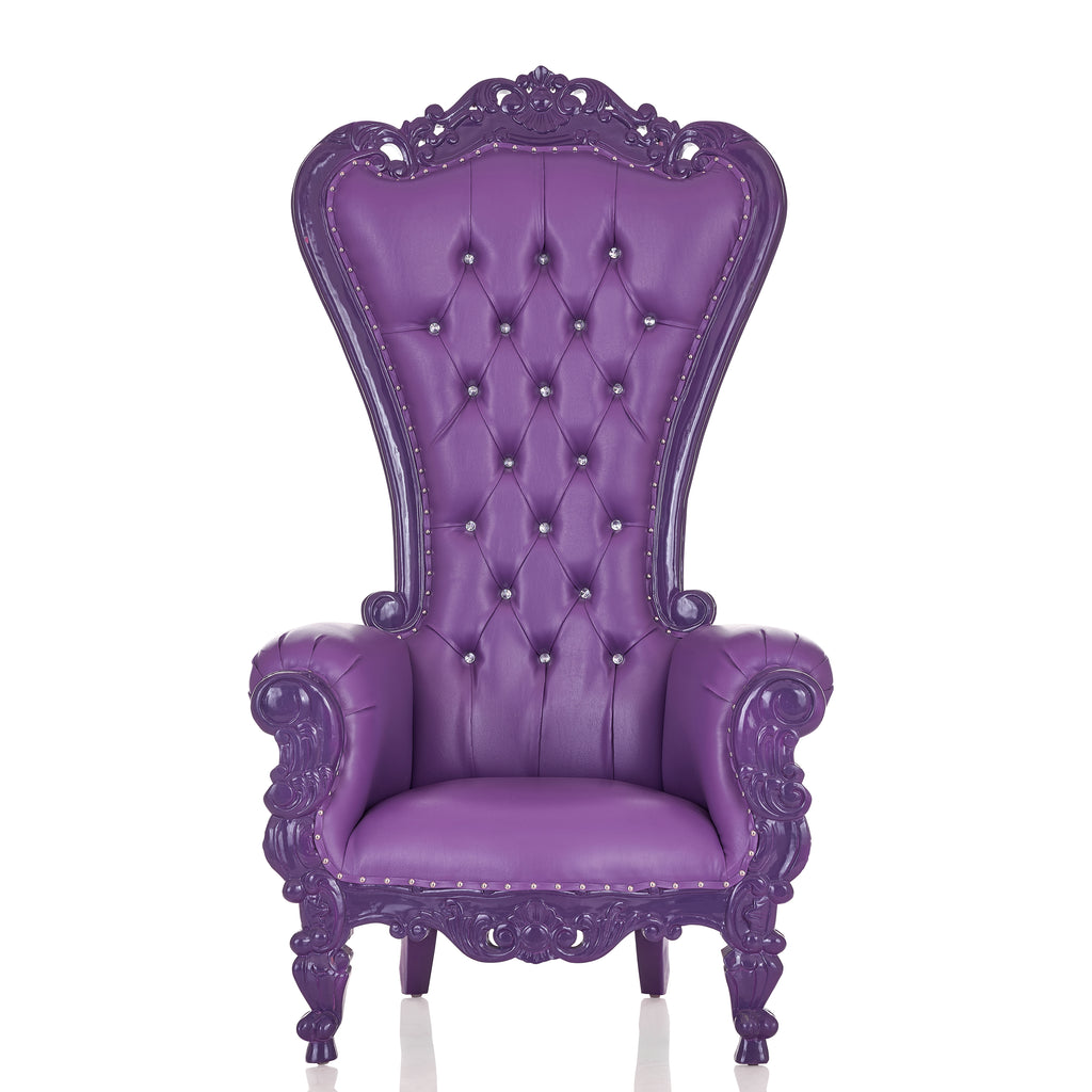 "Queen Tiffany" Throne Chair - Dark Purple / Purple