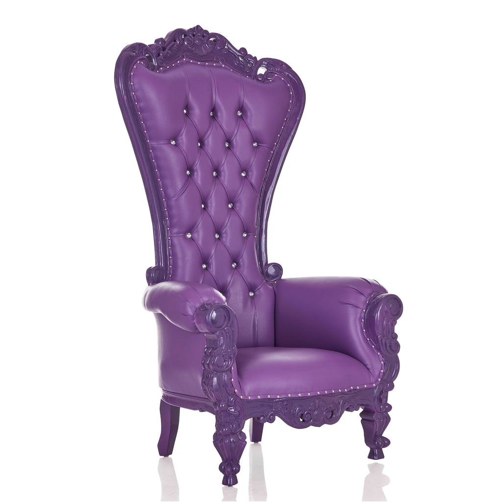 "Queen Tiffany" Throne Chair - Dark Purple / Purple