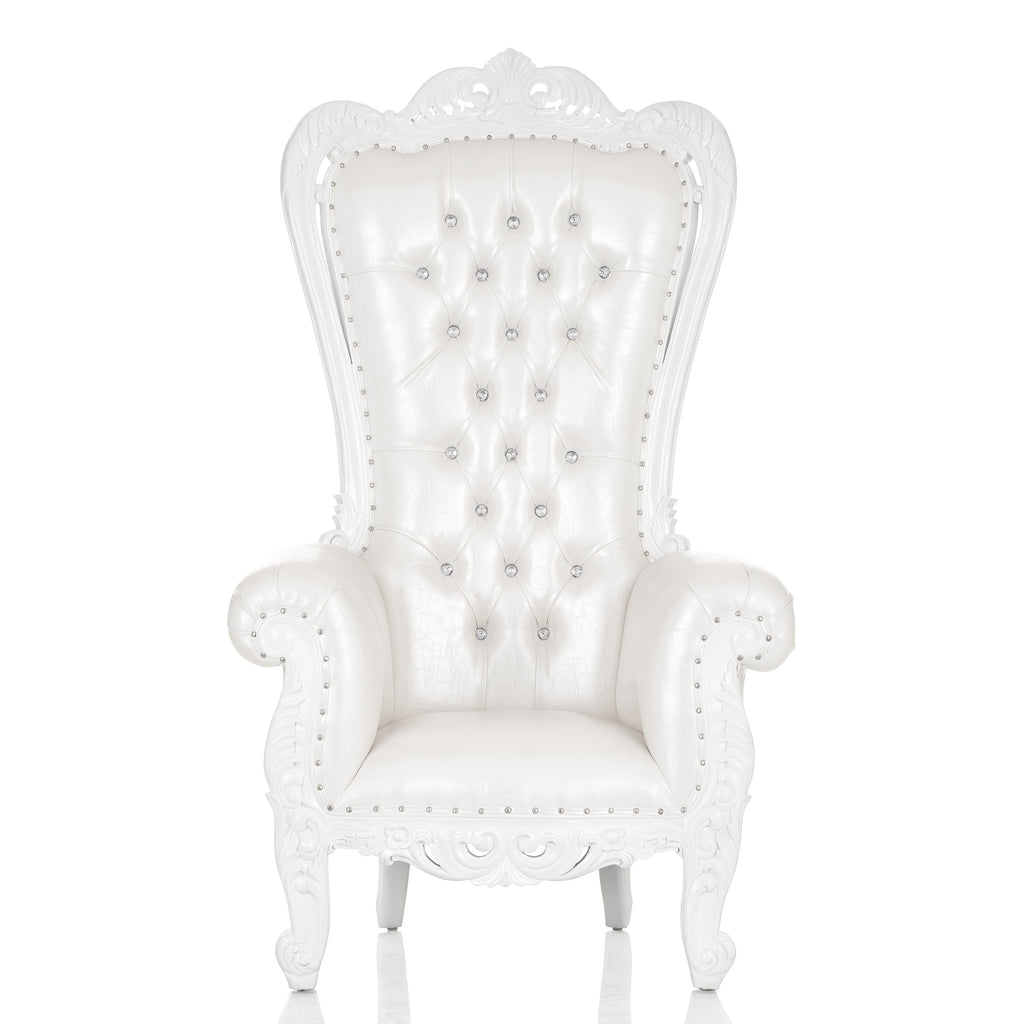 "Queen Adrianna" Royal Throne Chair - White / White