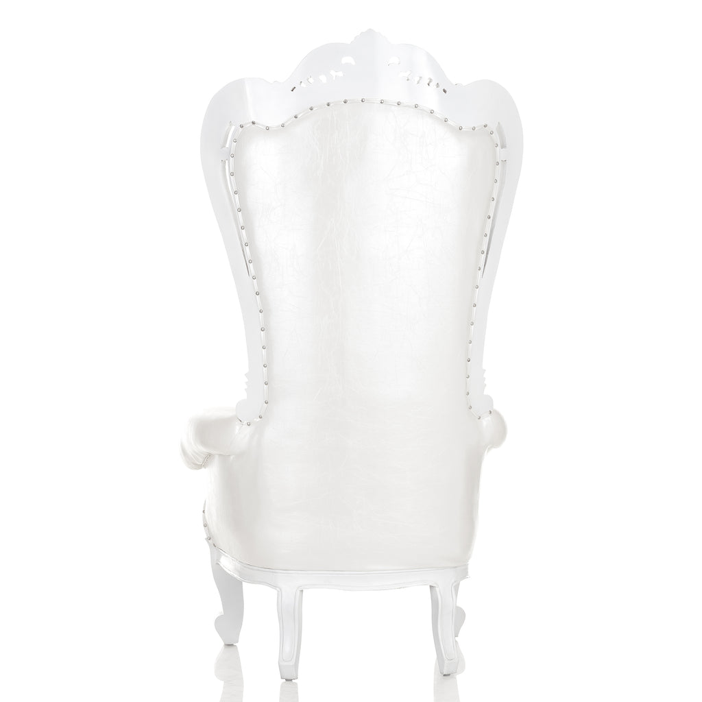 "Queen Adrianna" Royal Throne Chair - White / White