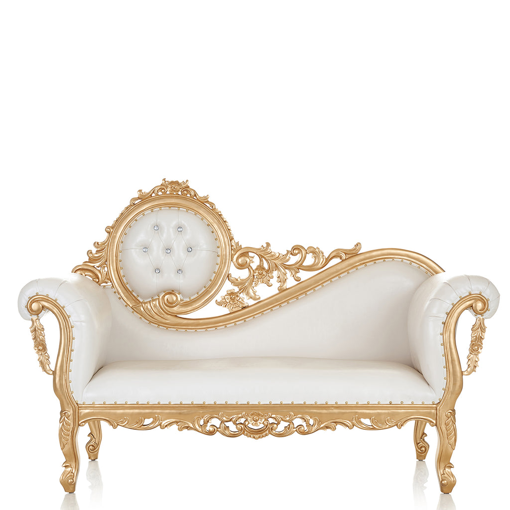 Royale Monsieur Chaise Lounge - White / Gold