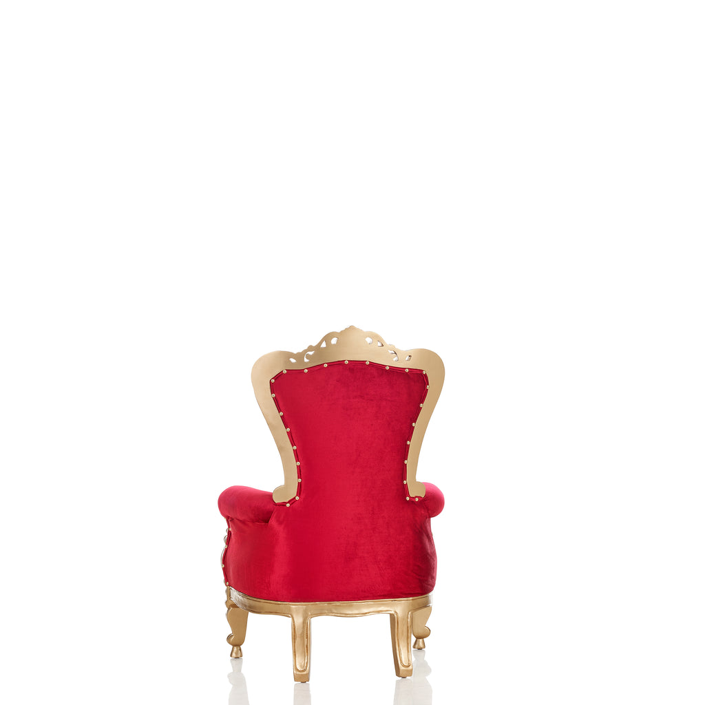 "Mini Tiffany 36" Kids Throne Chair - Red Velvet / Gold