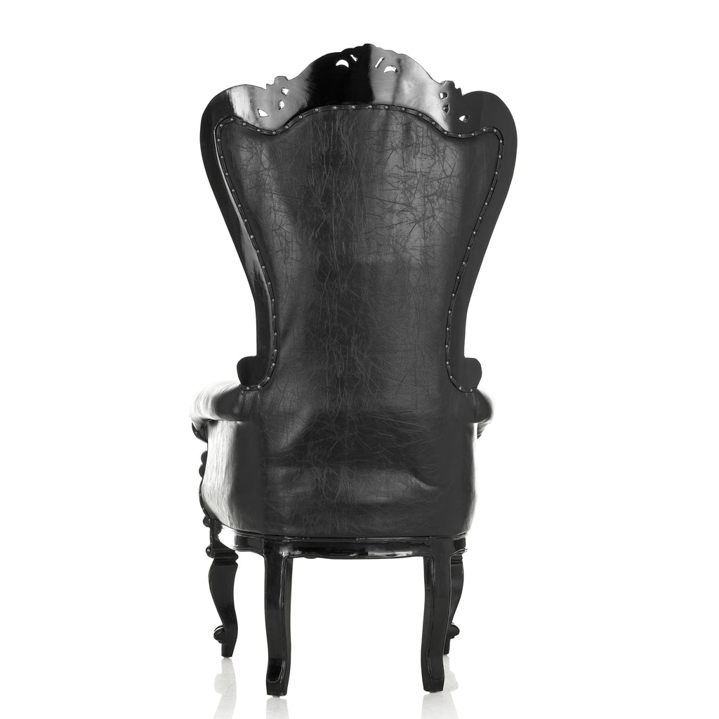 "Queen Tiffany XL" Throne Chair - Black / Black