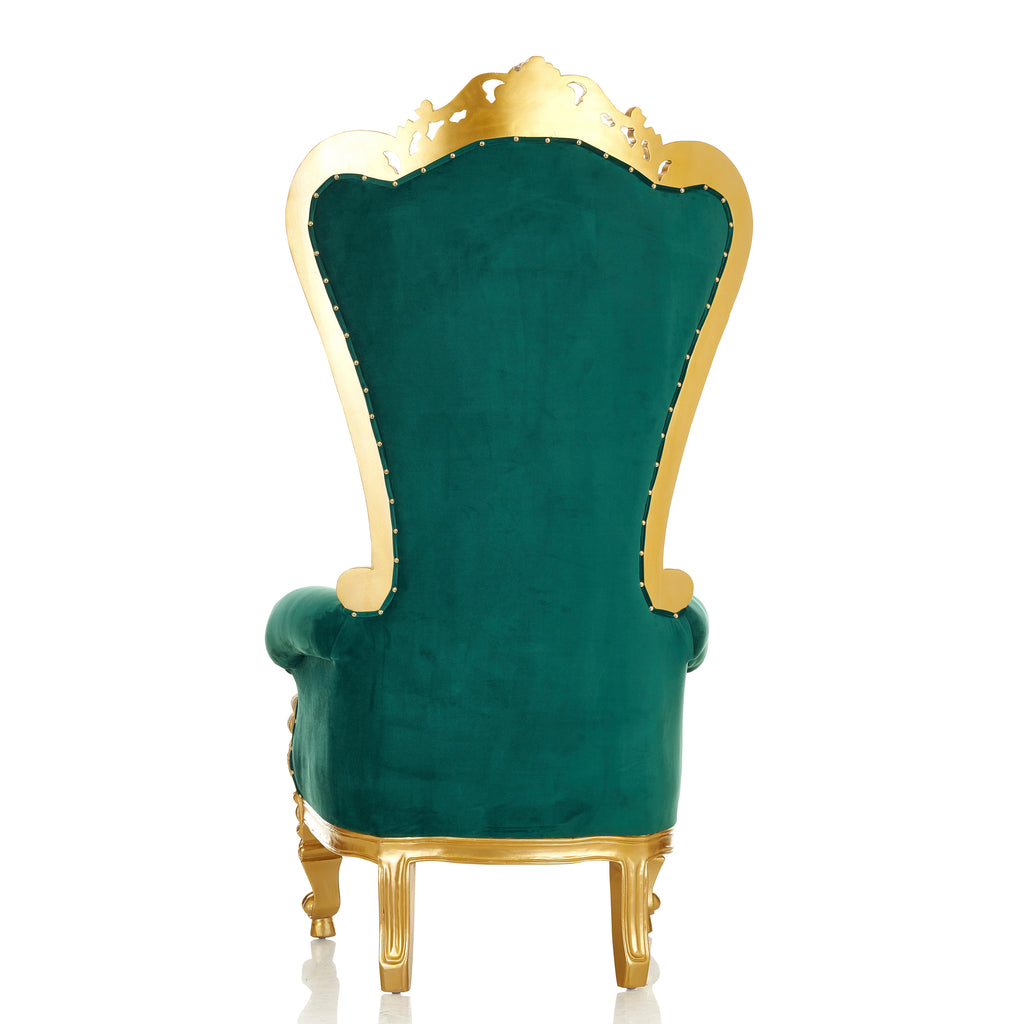 "Queen Tiffany" Throne Chair - Green Velvet / Gold