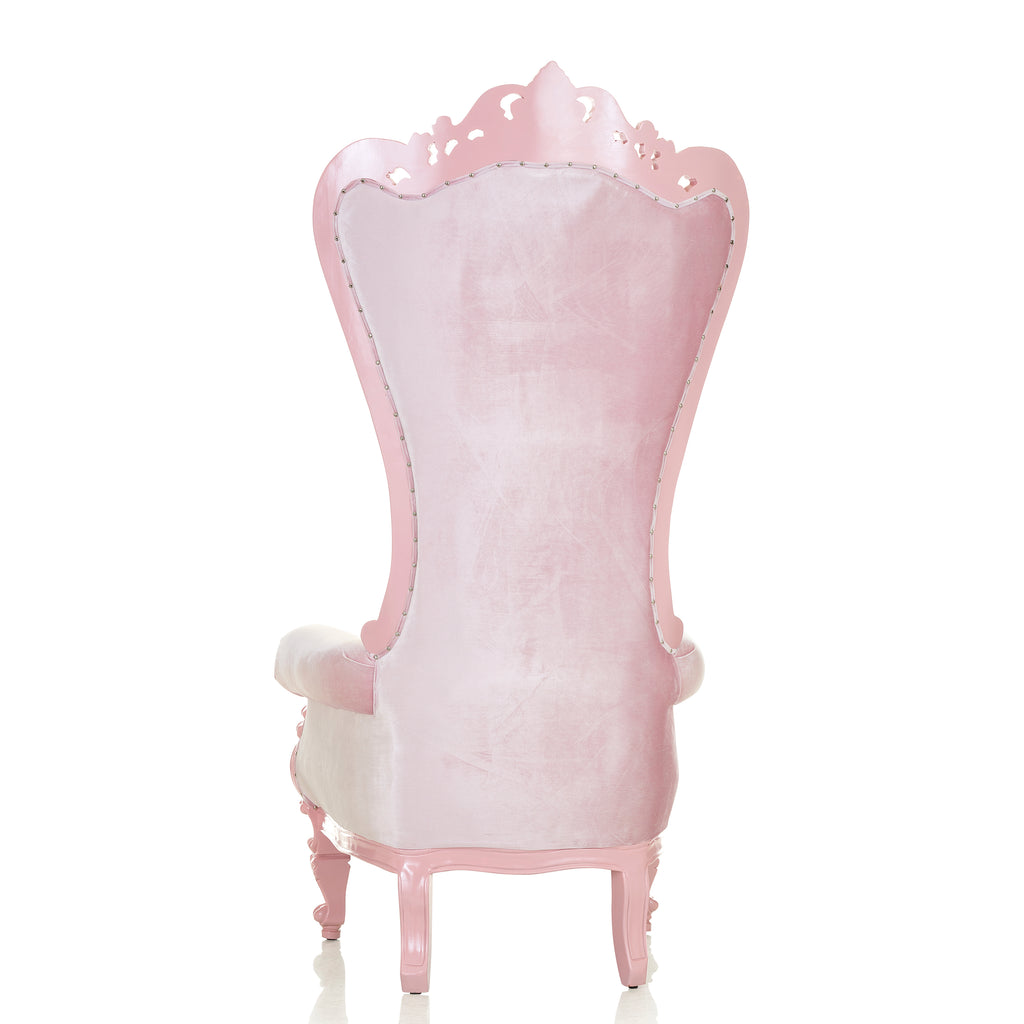 "Queen Tiffany 2.0" Throne Chair - Light Pink / Light Pink Velvet