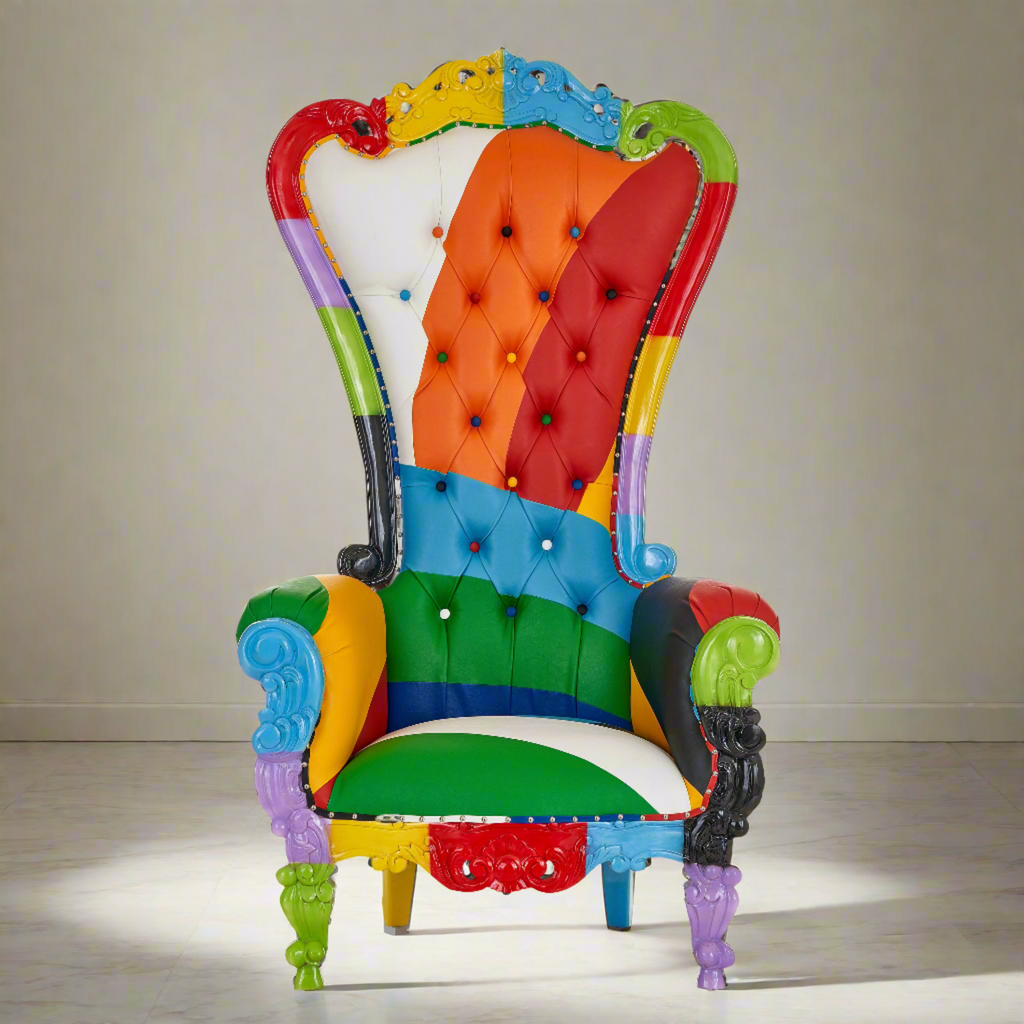 "Queen Tiffany 2.0" Throne Chair - Multicolored