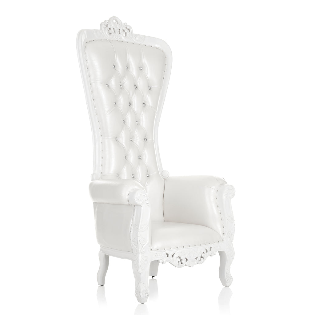 "Diana" Queen Throne Chair - White / White